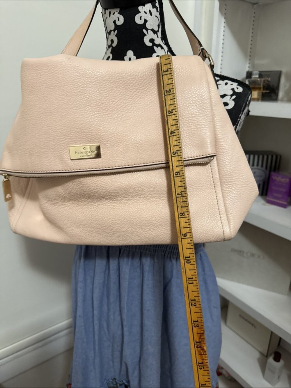 Kate Spade Jackson Street Medium Flap Shoulder Bag Pale Peach Pink? - Picture 3 of 14